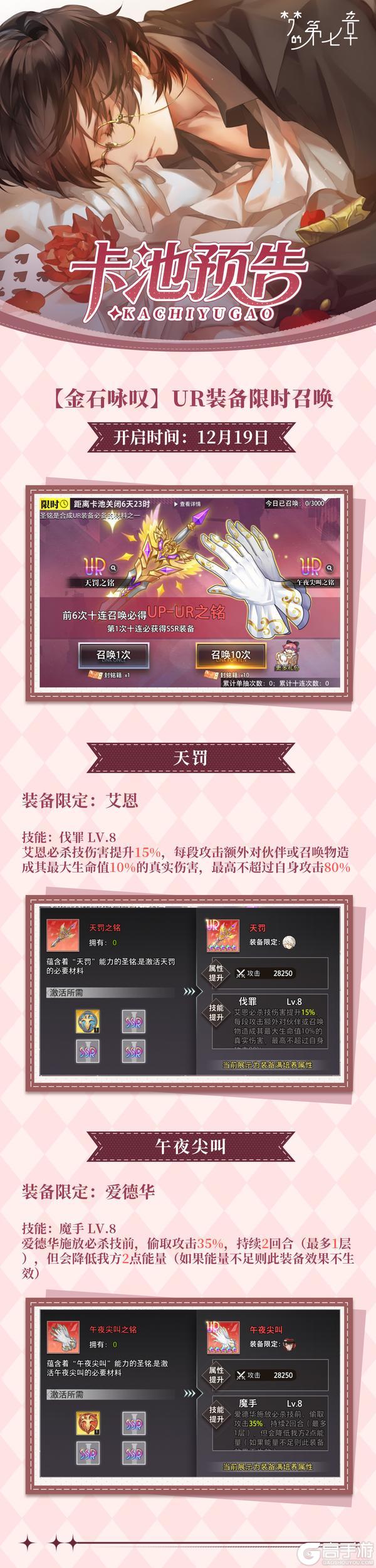 《梦的第七章》1219金石咏叹 UR装备限时召唤