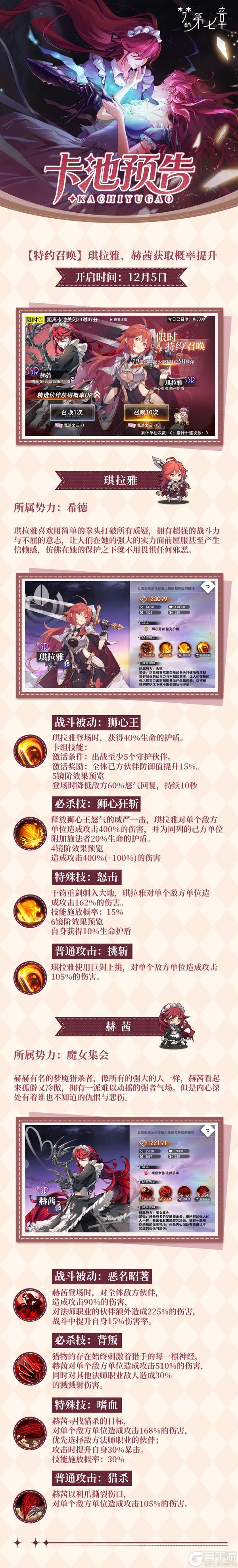 《梦的第七章》【特约召唤】琪拉雅、赫茜获取概率提升