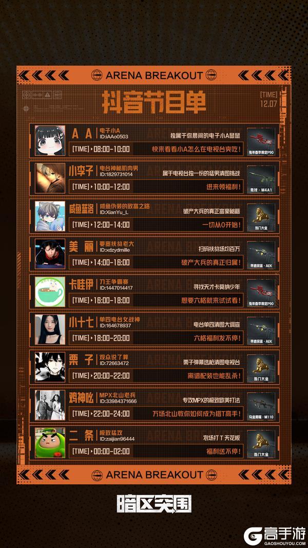 《暗区突围》主播超级周末丨刀皮、六格随机掉落!周末宠粉福利持续放送