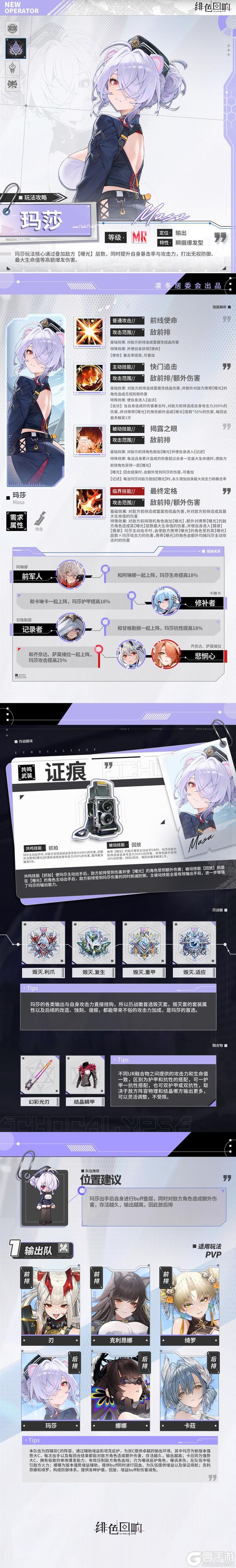 《绯色回响》角色攻略：「玛莎」技能搭配详解