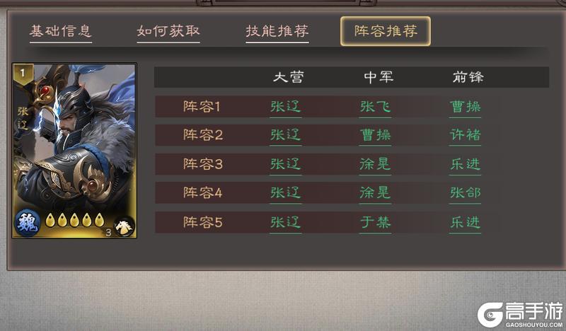 《三国乱世霸王》武将攻略:「张辽」技能介绍&武将搭配推荐