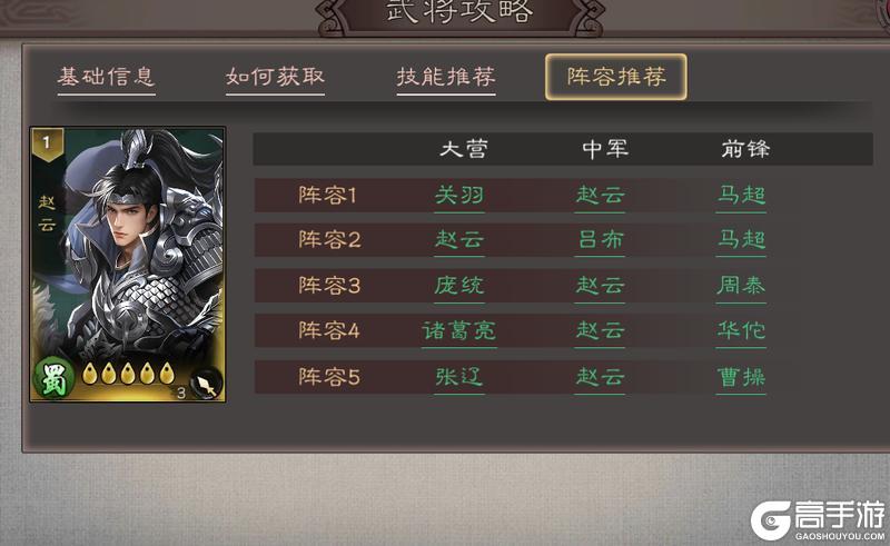 《三国乱世霸王》武将攻略:赵云技能介绍&武将搭配推荐