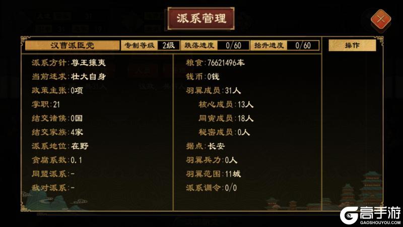 《大周列国志》派系系统介绍