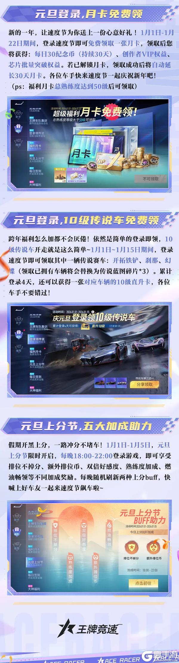 《王牌竞速》满级传说车陪你开启2026！