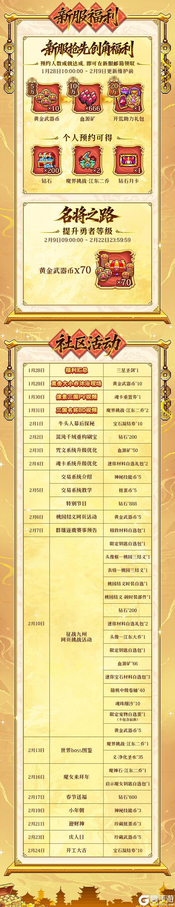 《我的勇者》【0209像素三国】版本月历+福利汇总来袭!