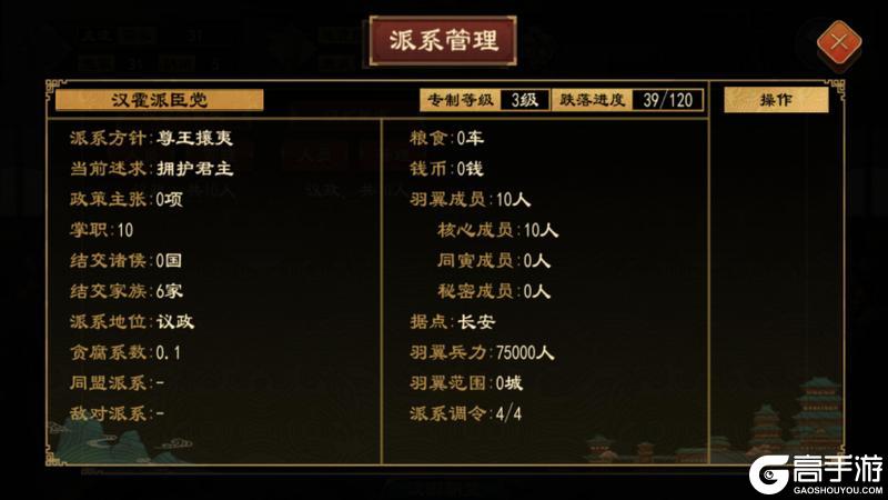 《大周列国志》派系系统介绍