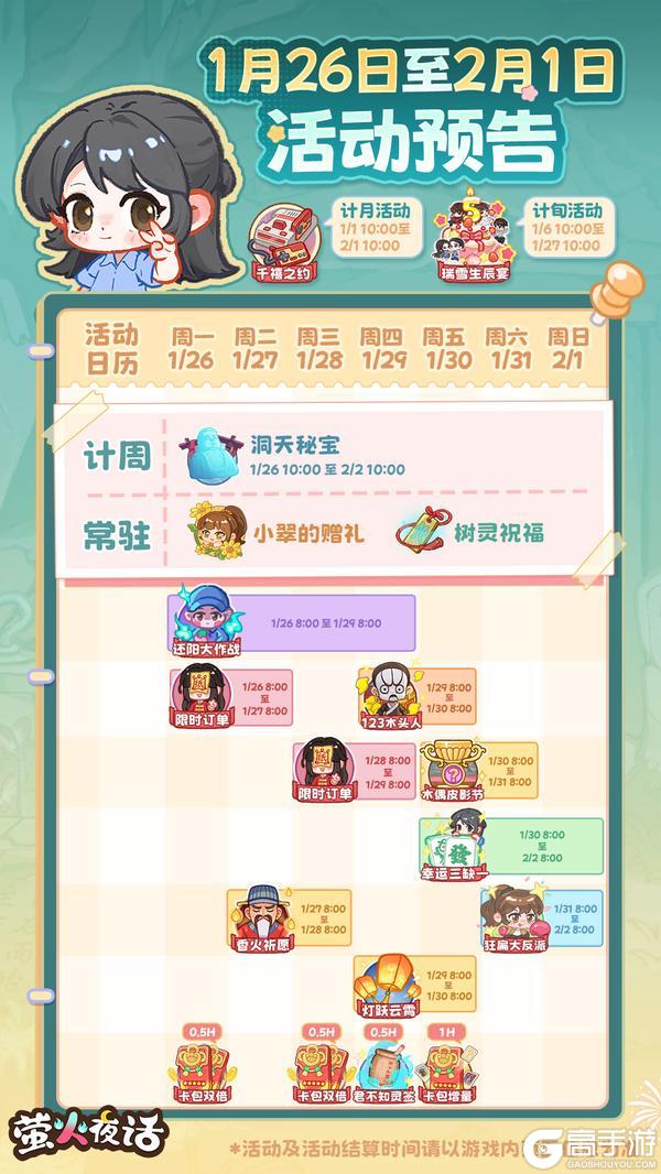 《萤火夜话》1月第5周活动预告请查收~