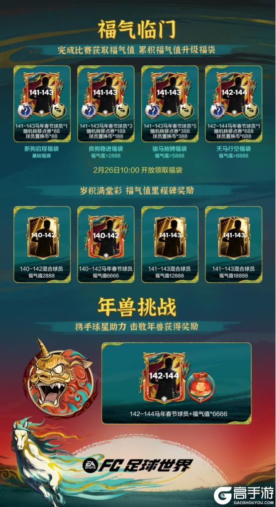 《FC足球世界》马年春节活动即将开启！多重新春福利送不停！