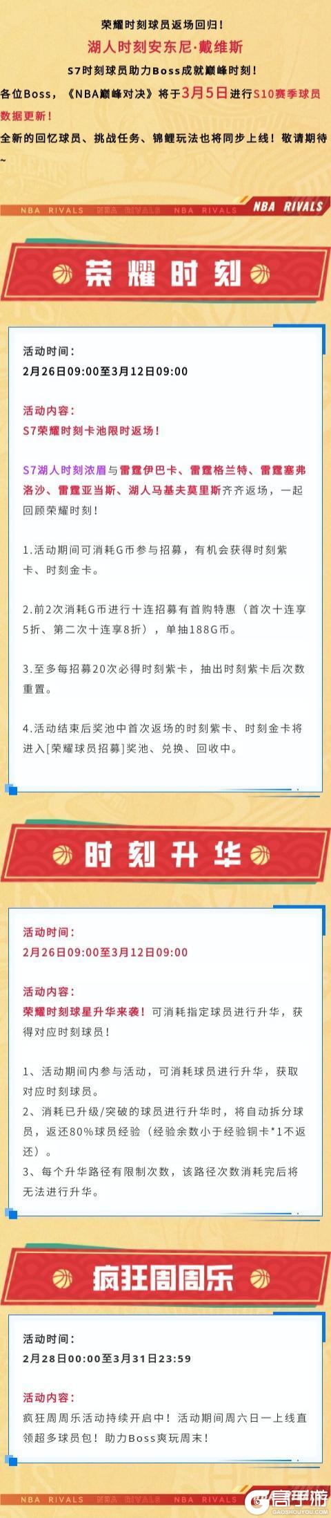 《美职篮巅峰对决》S10赛季球员数据更新!荣耀时刻助力巅峰