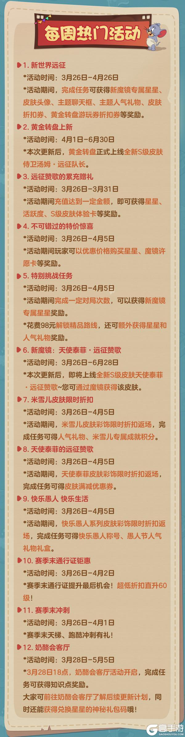 《猫和老鼠》3.26更新公告丨更多精彩快来一览具体内容吧！