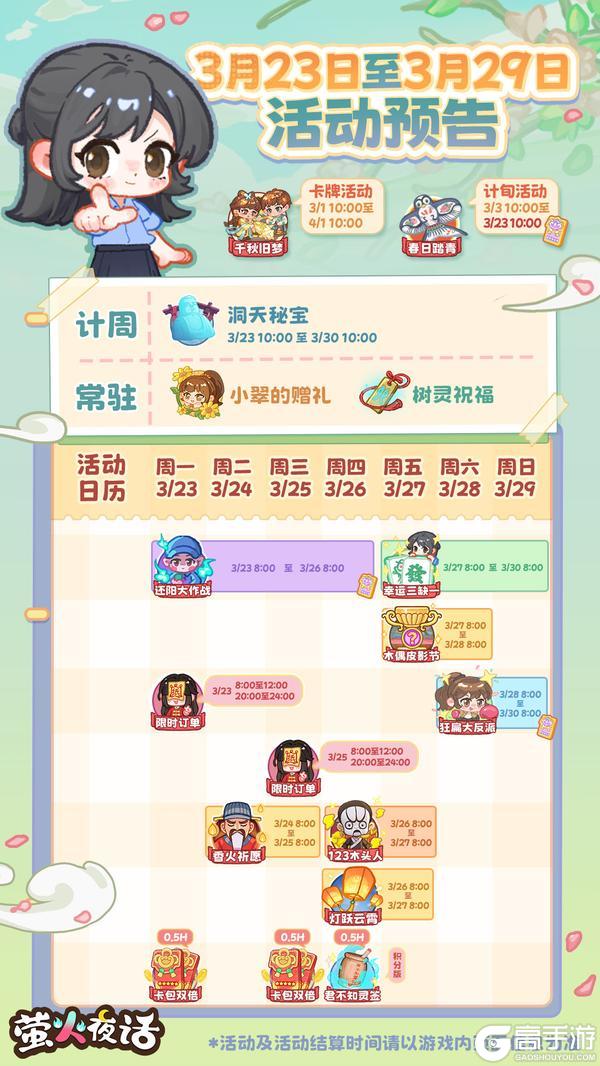 《萤火夜话》活动抢先看|3月第④周活动预告来鸟