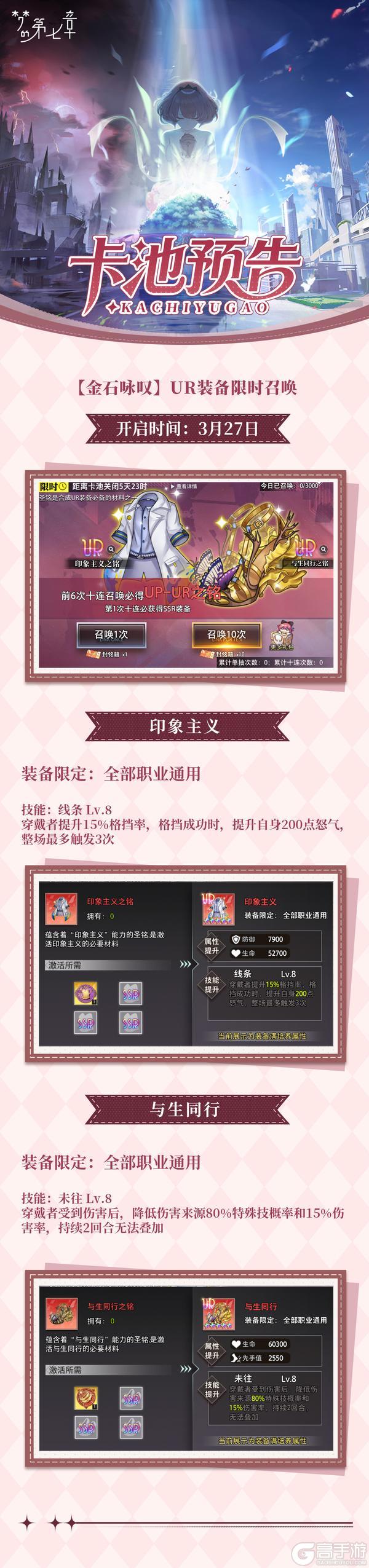 《梦的第七章》金石咏叹 印象主义&与生同行 UR装备限时召唤