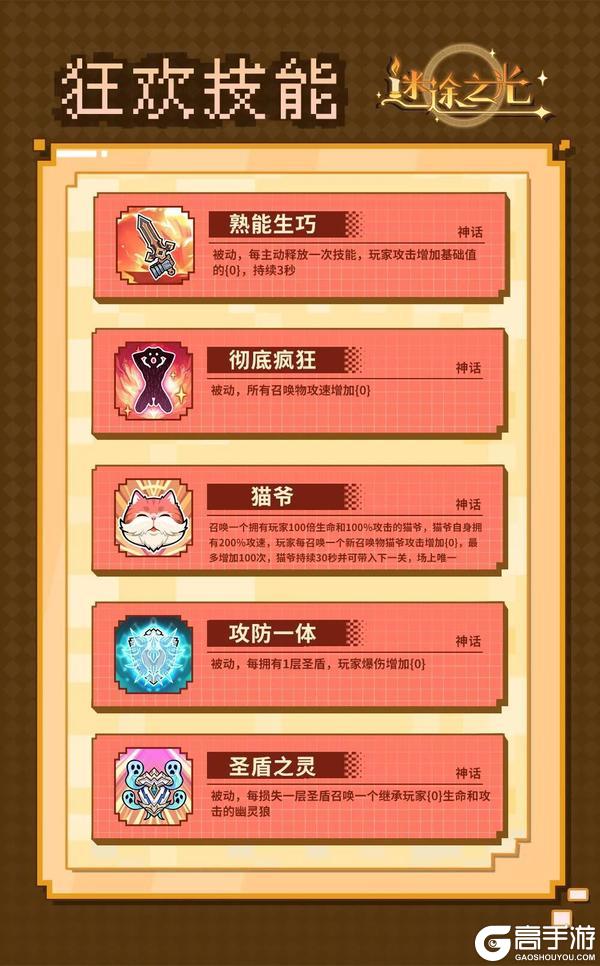 《迷途之光》四月狂欢技能图鉴一览，速来！