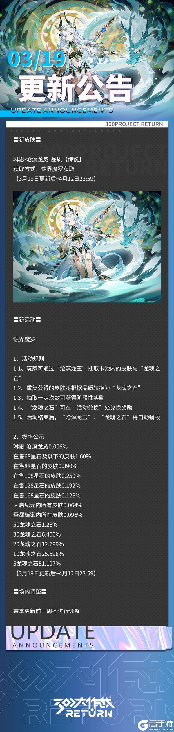 《300大作战》3月19日更新公告