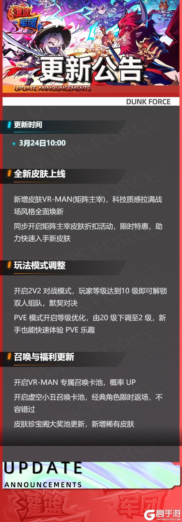 《灌篮军团》3月24日更新公告