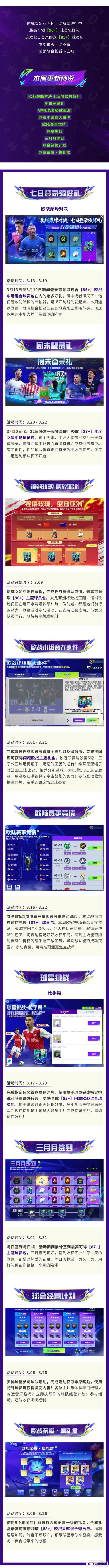 《最佳球会》本周多重福利来袭！参与活动最高可领【90+】球员包好礼！
