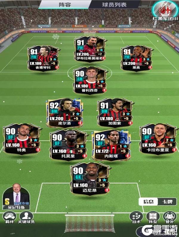 《足球决》AC米兰阵容阵型及系统加点玩法浅谈