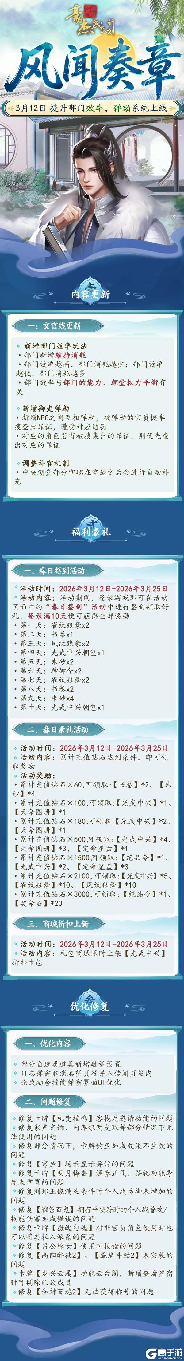 《豪杰成长计划》3月12日 提升部门效率 弹劾系统上线！