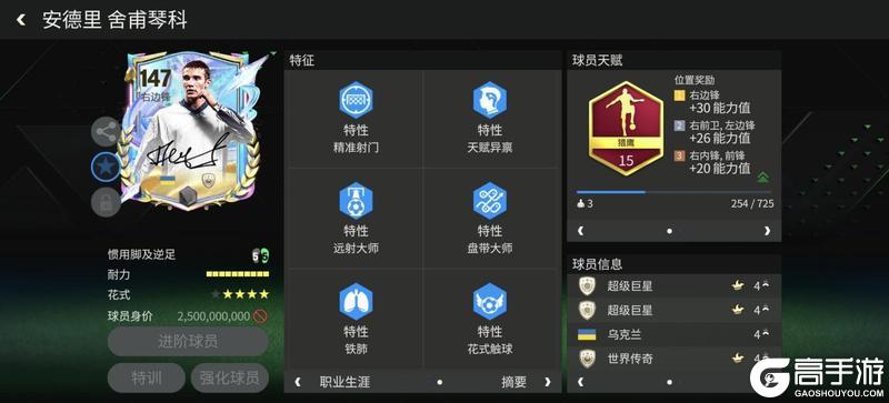 《FC足球世界》巨星来袭：明日之星“签名”传奇推荐——舍甫琴科