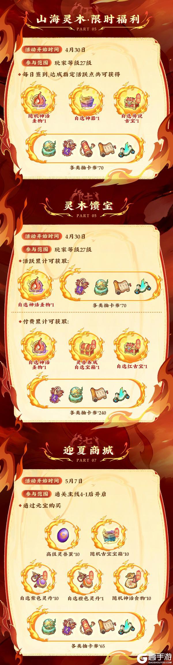 《山海幻境》【0429半周年】版本福利抢先看，献礼全服送月卡！