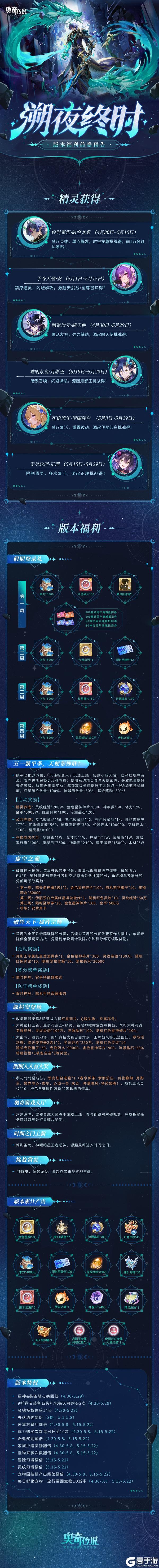 《奥奇传说》新版本溯夜终时福利前瞻