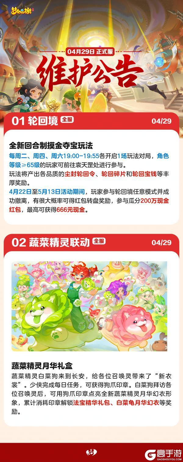 《梦幻西游》2026年04月29日维护公告一图速览