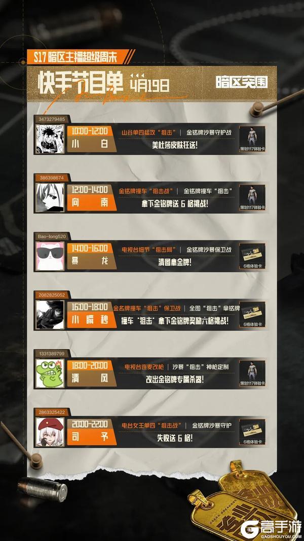 《暗区突围》主播超级周末丨全网“狙击”主播，拿金铭牌！