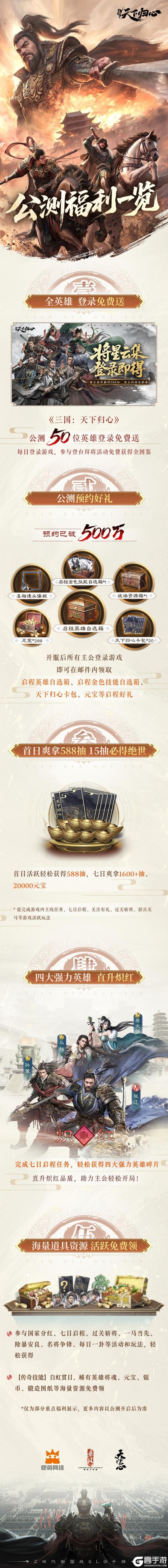 《三国:天下归心》倒计时1天丨公测福利一览