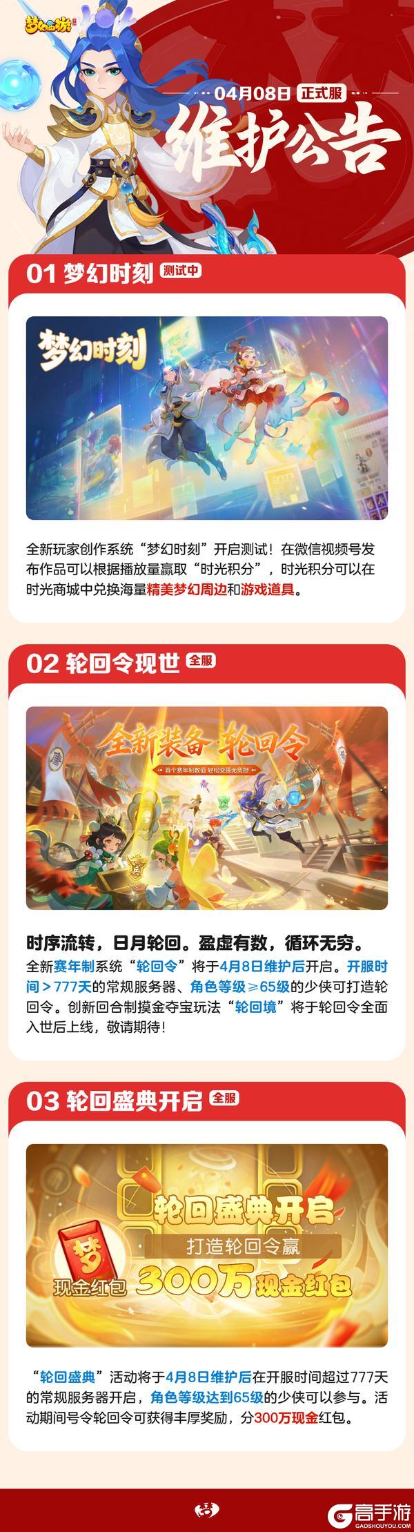 《梦幻西游》2026年04月08日维护公告一图速览