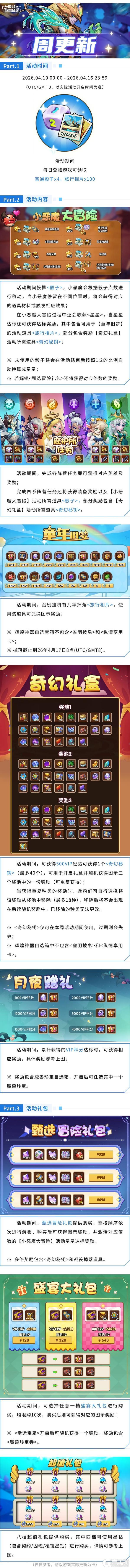 《放置奇兵》2026年4月9日更新公告