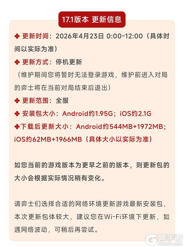 《金铲铲之战》17.1版本 4月23日更新公告