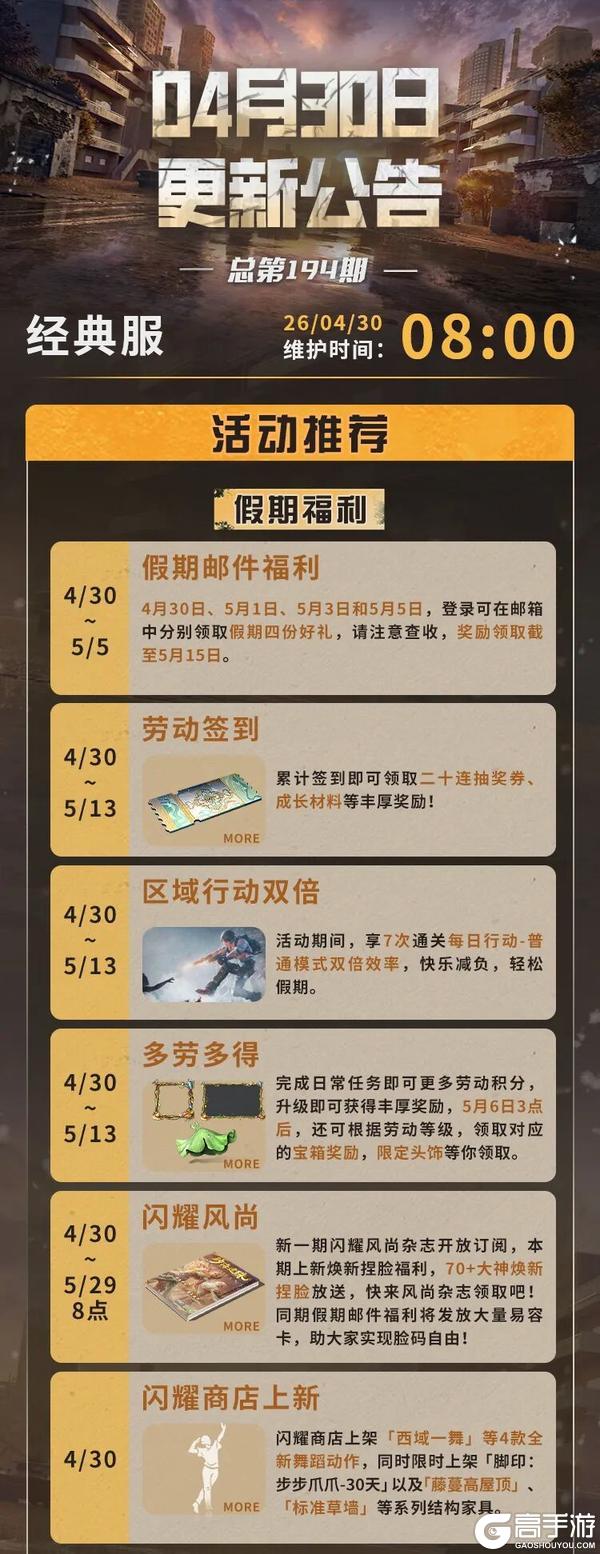 《明日之后》更新公告 | 五一假期减负福利放送