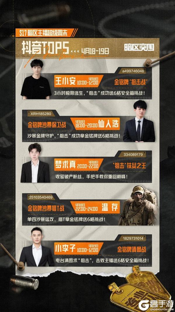 《暗区突围》主播超级周末丨全网“狙击”主播，拿金铭牌！