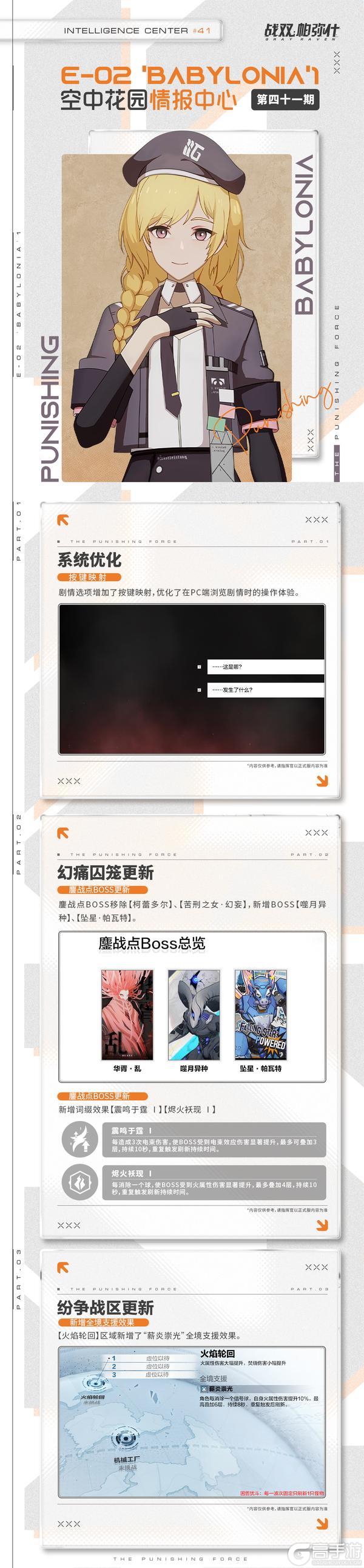 《战双帕弥什》【空中花园|情报中心】新版本测试服优化内容来了~