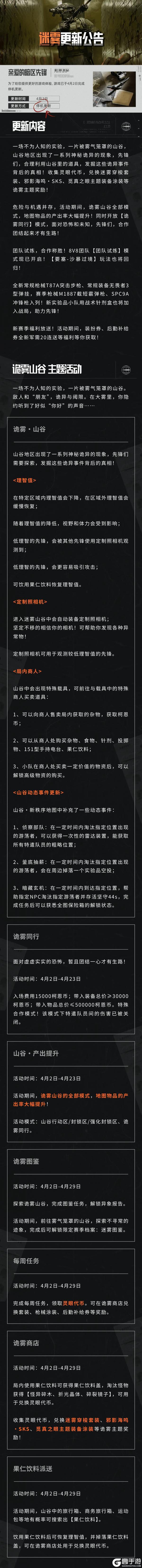 《暗区突围》【公告】迷雾版本上线开服公告