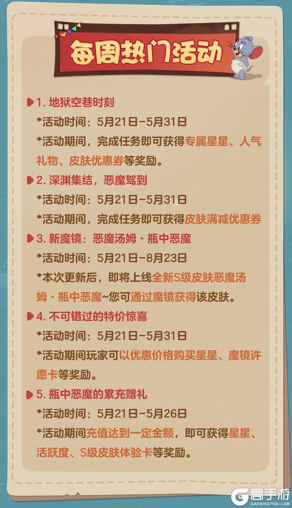 《猫和老鼠》5.21更新公告丨更多精彩快来一览具体内容吧!