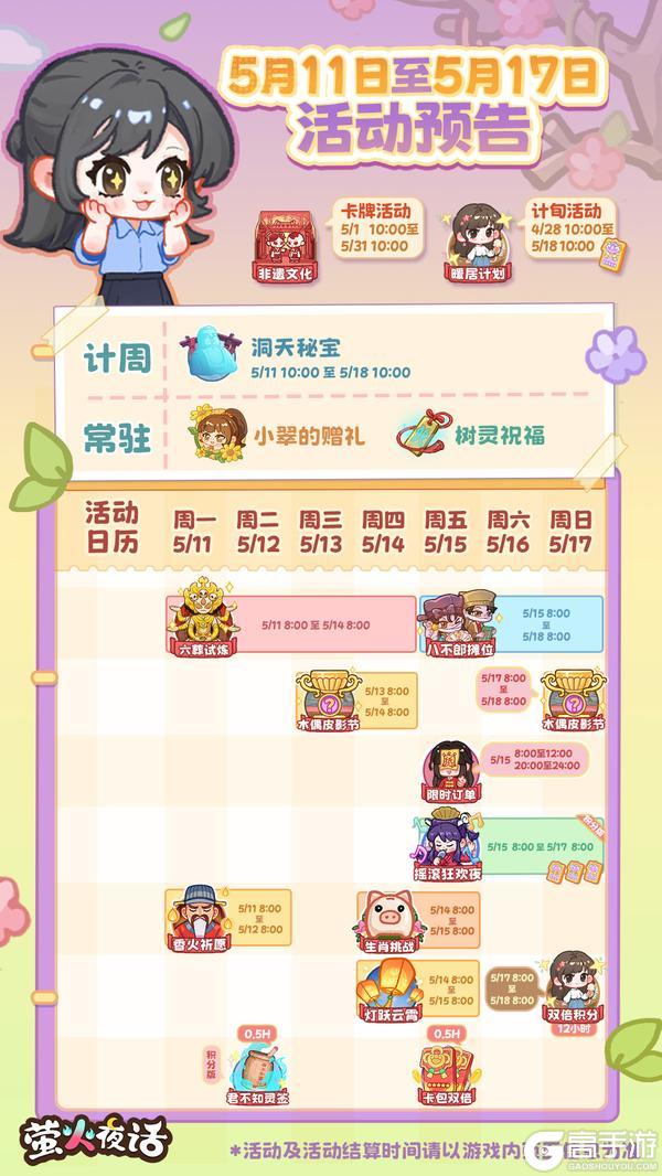 《萤火夜话》🎁活动抢先看|5月第②周活动预告
