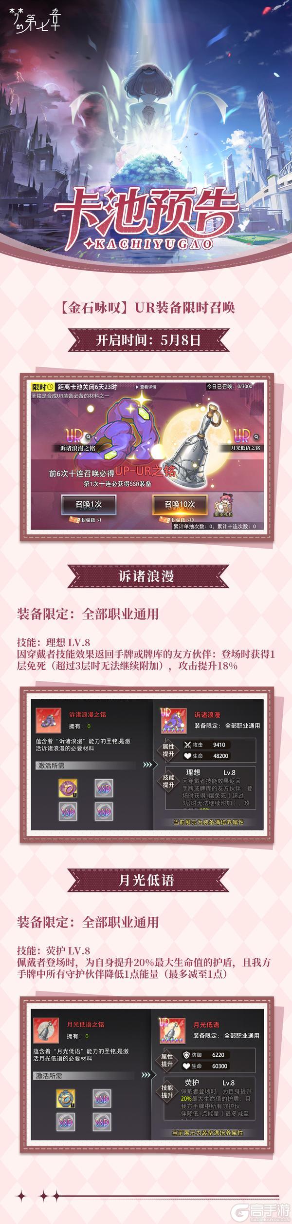 《梦的第七章》金石咏叹 诉诸浪漫&月光低语 UR装备限时召唤