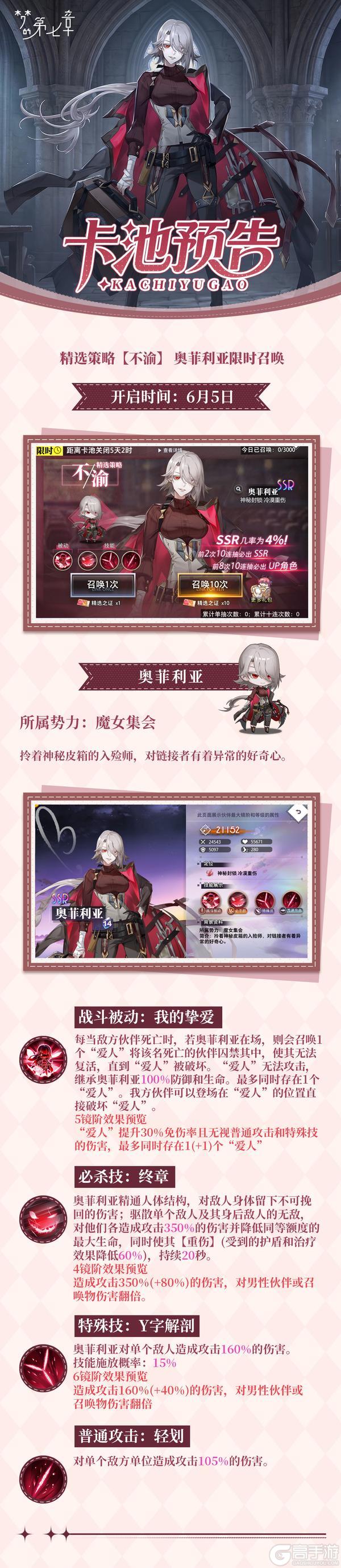 《梦的第七章》精选策略【不渝】 奥菲利亚限时召唤