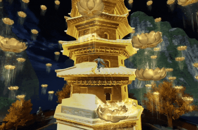《一梦江湖》金莲浮屠知道吧来江湖奇景为你安排上佛光浴